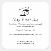 Bakery Bread Logo Minimalist Ingredient Label スクエアシール (正面)