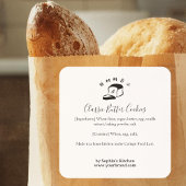 Bakery Bread Logo Minimalist Ingredient Label スクエアシール