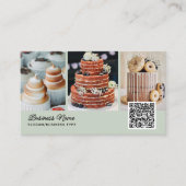 Bakery/Chef/Catering 4-Photo QR Code Modern Script 名刺 (正面)
