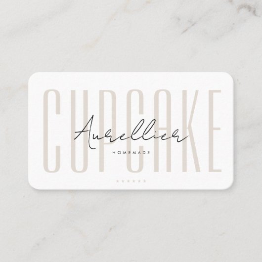 Bakery Cupcake Cake Decorator Sand Minimal 名刺 (正面)