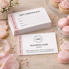 Bakery Custom Logo Business Gift Certificate