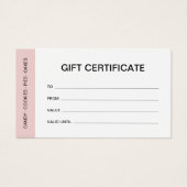 Bakery Custom Logo Business Gift Certificate (正面)