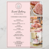 Bakery Custom Logo Photo QR Code Pink Flyer チラシ (正面)