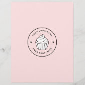 Bakery Custom Logo Photo QR Code Pink Flyer チラシ (裏面)
