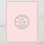 Bakery Custom Logo Photo QR Code Pink Flyer チラシ (裏面)