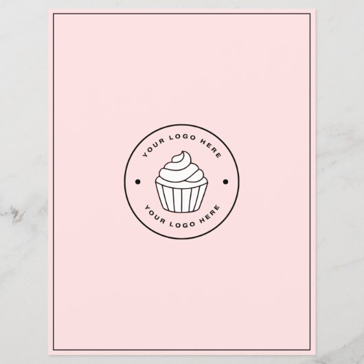 Bakery Custom Logo Photo QR Code Pink Flyer チラシ (裏面)