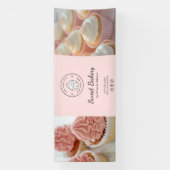 Bakery Custom Logo Photo Social Media Pink 横断幕 (縦)