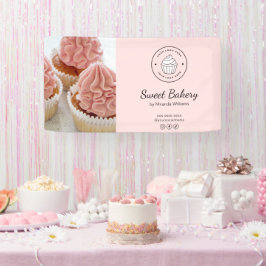 Bakery Custom Logo Photo Social Media Pink 横断幕
