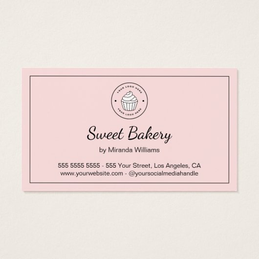 Bakery Custom Logo Pink Business Gift Certificate (裏面)