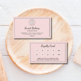 Bakery Custom Logo Pink Business Reward ロイヤリティカード