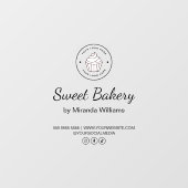 Bakery Custom Logo Social Media Business ウィンドウサイン (シート)