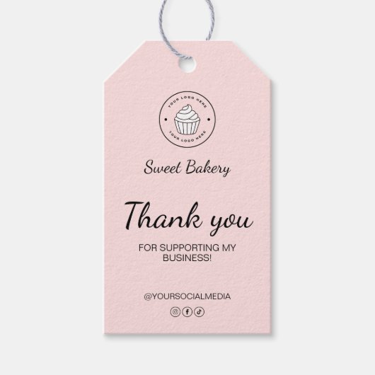 Bakery Custom Logo Thank You ギフトタグ (正面)
