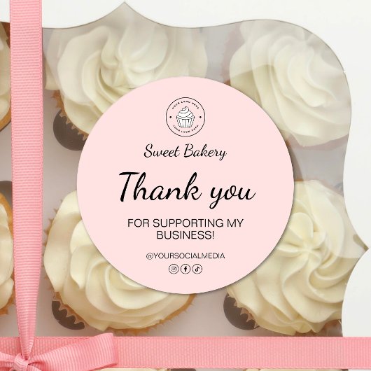 Bakery Custom Logo Thank You Business  ラウンドシール
