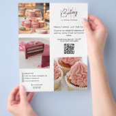 Bakery Custom Monogram Logo QR Flyer チラシ (手)