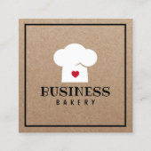Bakery Cute Pastry Chef Minimalist Rustic Kraft スクエア名刺 (正面)