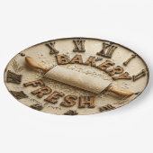 Bakery Fresh Rustic Baking Kitchen Decor ペーパープレート (アングル)