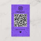 Bakery Instagram Chef 紫色のペストリーケータリングQR 名刺 (裏面)