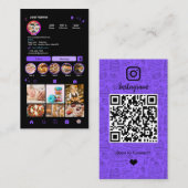 Bakery Instagram Chef 紫色のペストリーケータリングQR 名刺 (正面/裏面)