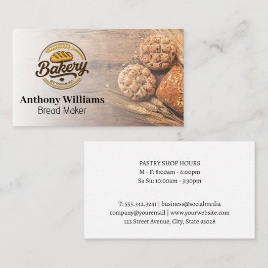 Bakery Logo | Loaves of Bread 名刺 (正面/裏面)