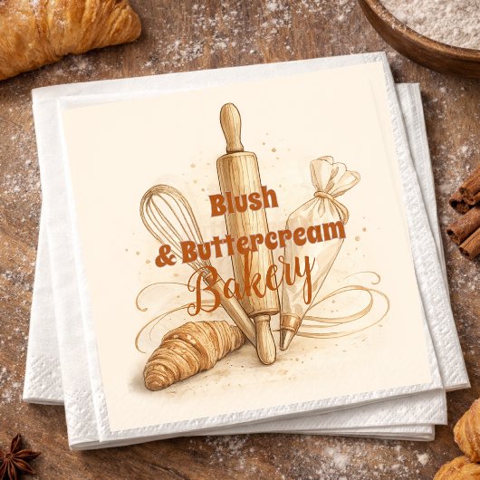 Bakery Logo Pastry Shop Branding スタンダードカクテルナプキン