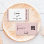 Bakery Logo QR Code Social Media Blush Pink 名刺