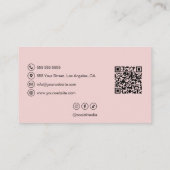 Bakery Logo QR Code Social Media Blush Pink 名刺 (裏面)