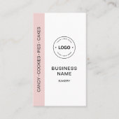 Bakery Logo QR Code Social Media Pink 名刺 (正面)