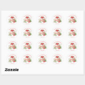 Bakery Logo Stickers,  Strawberry Cake Label ラウンドシール (シート)