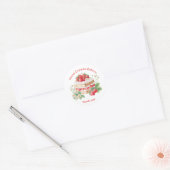 Bakery Logo Stickers,  Strawberry Cake Label ラウンドシール (封筒)