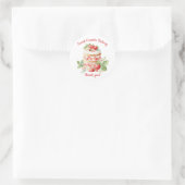 Bakery Logo Stickers,  Strawberry Cake Label ラウンドシール (バッグ)