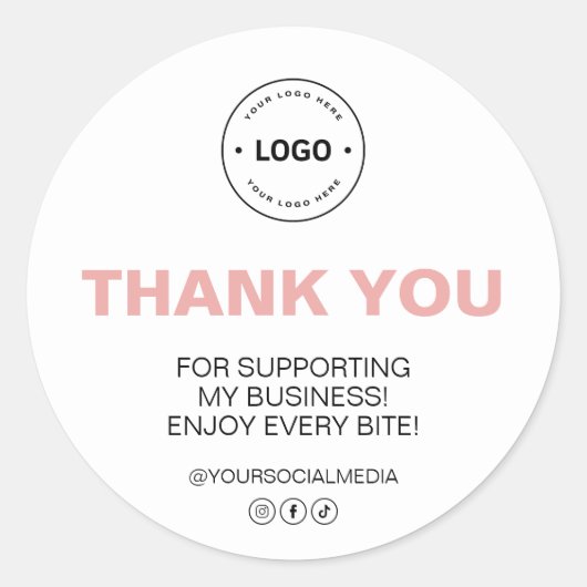 Bakery Logo Thank You   ラウンドシール (正面)