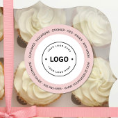 Bakery Logo White and Pink ラウンドシール