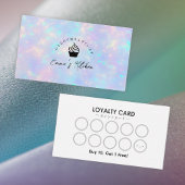 Bakery Loyalty Card Holographic Rainbow Cupcake 名刺