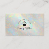 Bakery Loyalty Card Holographic White Opal Cupcake 名刺 (正面)