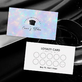 Bakery Loyalty Card Rainbow Holographic Bread Logo 名刺
