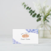 Bakery Loyalty Card Watercolor Bread Blue Gingham 名刺 (スタンド正面)