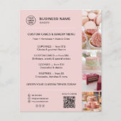 Bakery Menu Custom Logo QR Code チラシ (正面)