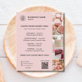Bakery Menu Custom Logo QR Code チラシ