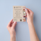 Bakery Menu Custom Logo QR Code Mocha Brown チラシ (手)