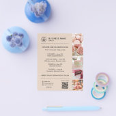 Bakery Menu Custom Logo QR Code Mocha Brown チラシ (シングル)