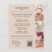 Bakery Menu Flyer Template QR Code Mocha Brown チラシ (正面)