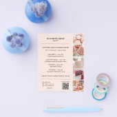 Bakery Menu Flyer Template QR Code Peach チラシ (シングル)
