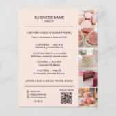 Bakery Menu Flyer Template QR Code Peach チラシ (正面)
