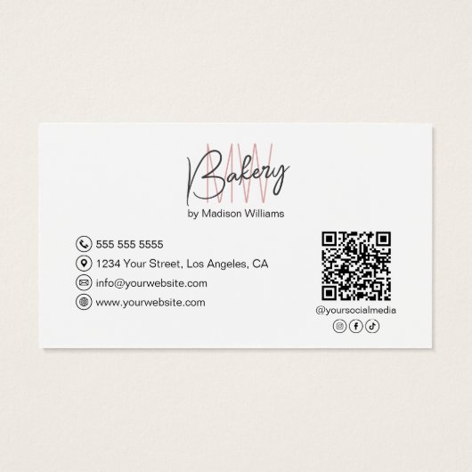 Bakery Monogram Logo Business Gift Certificate (裏面)