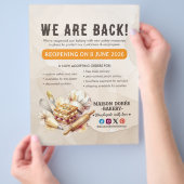 Bakery Pastry Chef Baking Catering Grand Reopening チラシ (手)