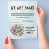 Bakery Pastry Chef Baking Catering Grand Reopening チラシ (手)