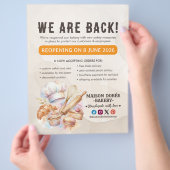 Bakery Pastry Chef Baking Catering Grand Reopening チラシ (手)