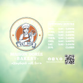 Bakery Pastry Chef Baking Catering Opening Hours ウィンドウサイン (シート3)