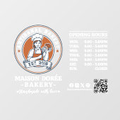 Bakery Pastry Chef Baking Catering Opening Hours ウィンドウサイン (シート)