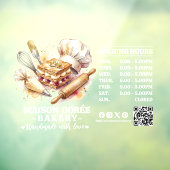 Bakery Pastry Chef Baking Catering Opening Hours ウィンドウサイン (シート3)